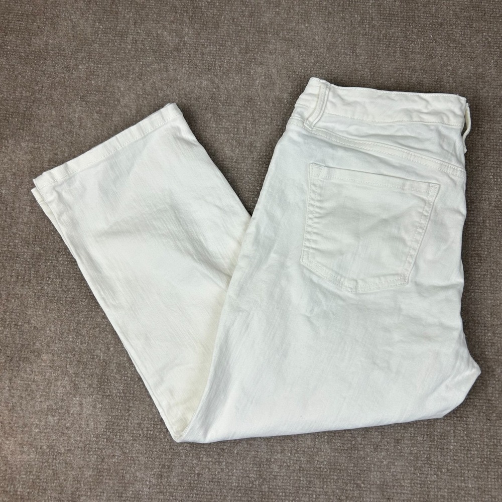 Nine West Chrystie Capri Jeans Womens 8 White Denim Cotton Stretch Straight Leg